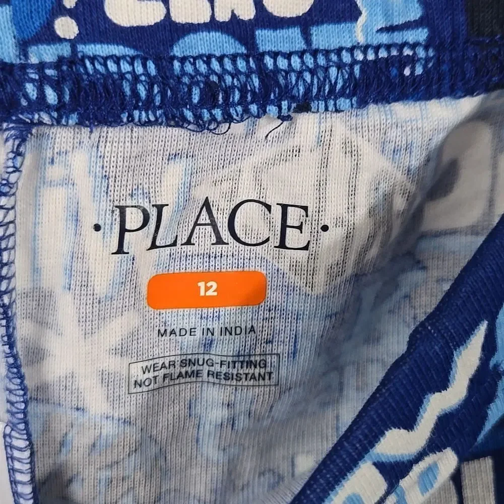 Children's Place NWOT Boys Soft Sleep Pants Blue Jogger Lounge Pajama Bottoms 12
